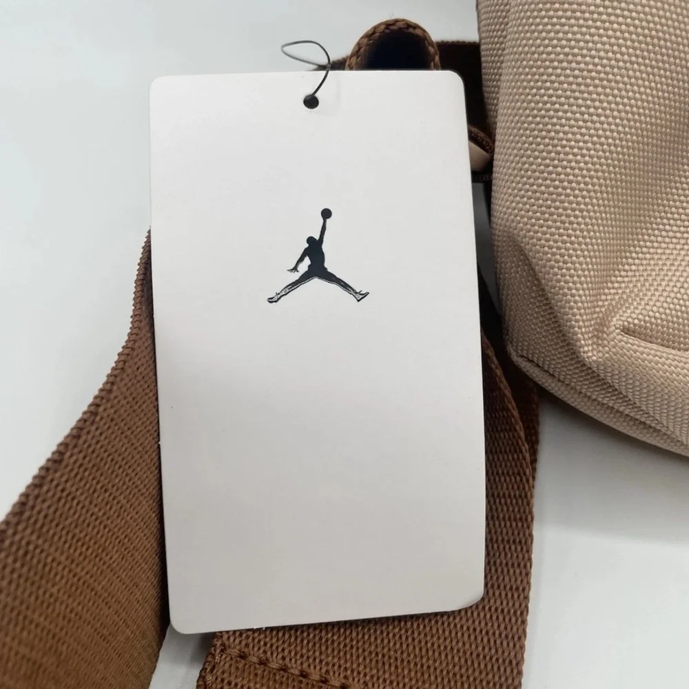 Nike Jordan Air Hesi Crossbody Sling Bag Tan Brown Jumpman Backpack Nylon Small - Picture 7 of 14
